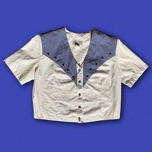 vintage 80s “Lilia Switty” cowgirl-style cropped button up